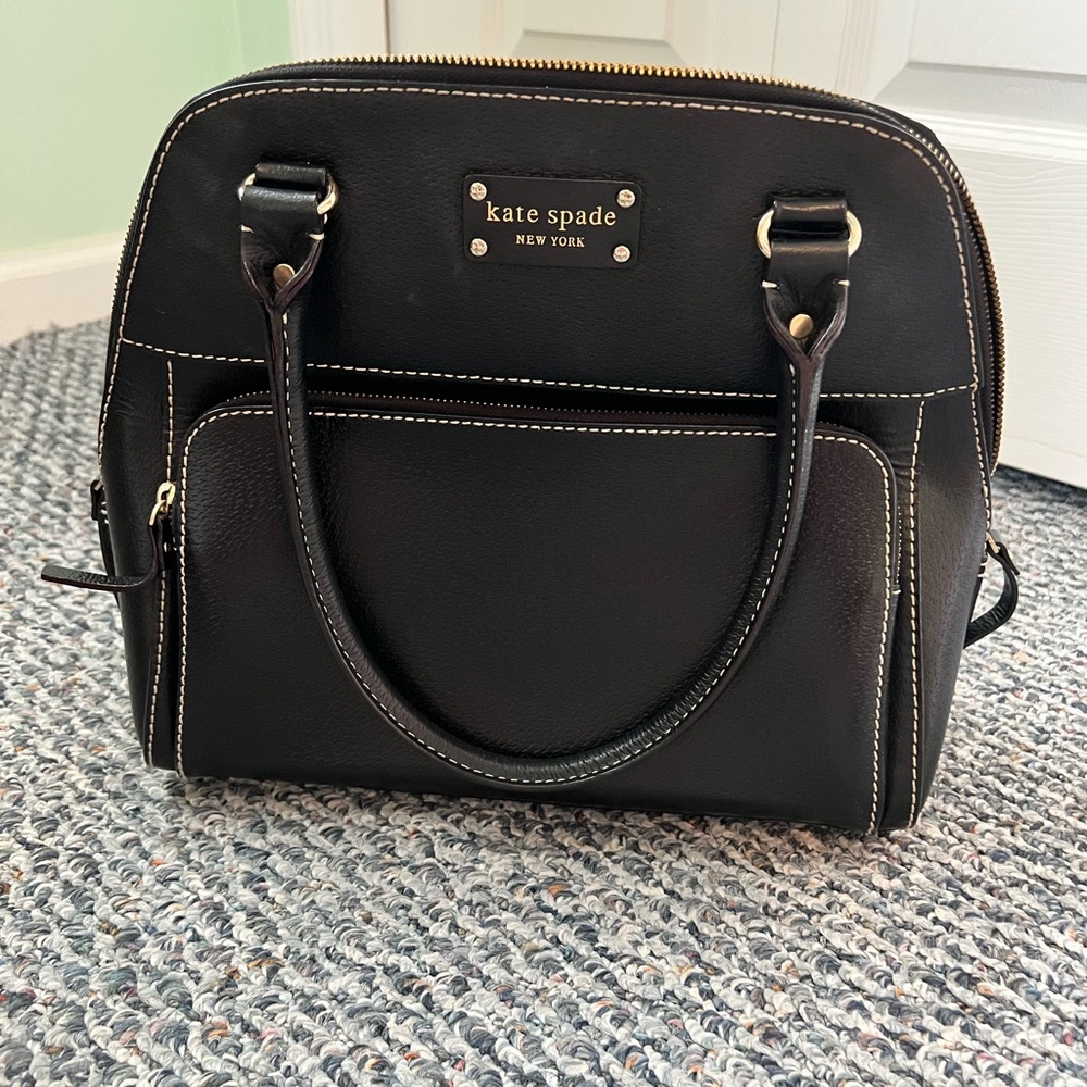 Black Kate Spade Purse Pink Polka Dot Lining